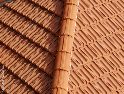 Pitched roof with ceramic tiles