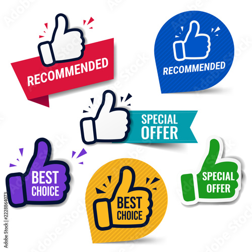 Hand Banner Recommended And Best Choice With White Background