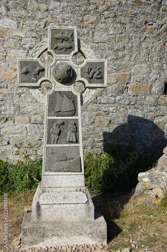 Cross at the Pointe du Raz in Brittany in France, Europe