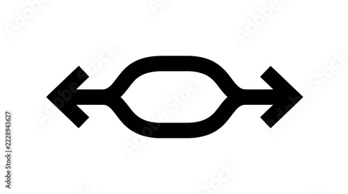 Vector illustration of double arrow icon representing expansion or bidirectional movement on a transparent background