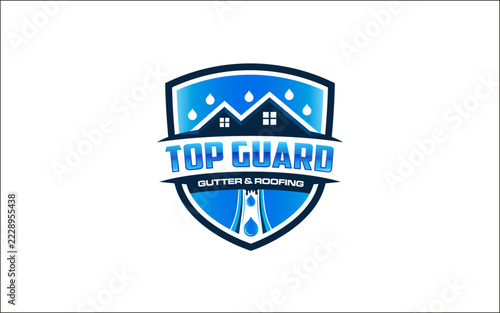 Illustration graphic vector of gutters and roofing services logo design template