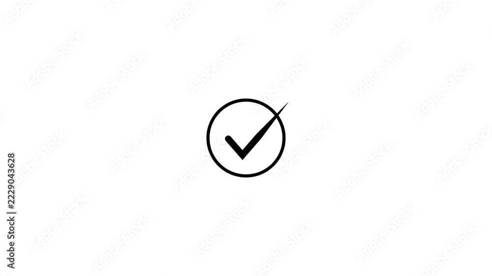tik mark icon animation. white background check mark 4k video. OK Check ...