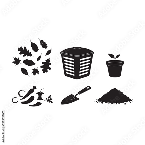 Small Space Composting Equipment with Vegetable Scraps and Seedling