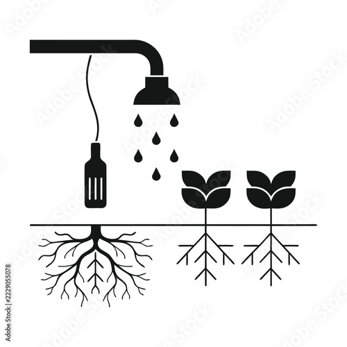 Smart Drip Irrigation System with Water Sensor and Crop Plants
