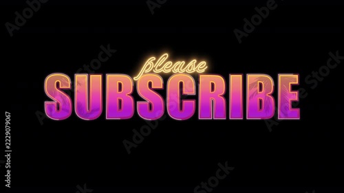 Please Subscribe Stream Alert 80s on Transparent Background