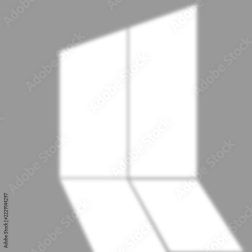 Aesthetic two pane window light shadow overlay isolated on transparent background. Window shadow realistic product display, design, mockup element