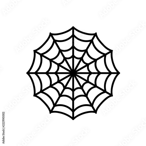 Minimalist spider web Halloween vector icon
