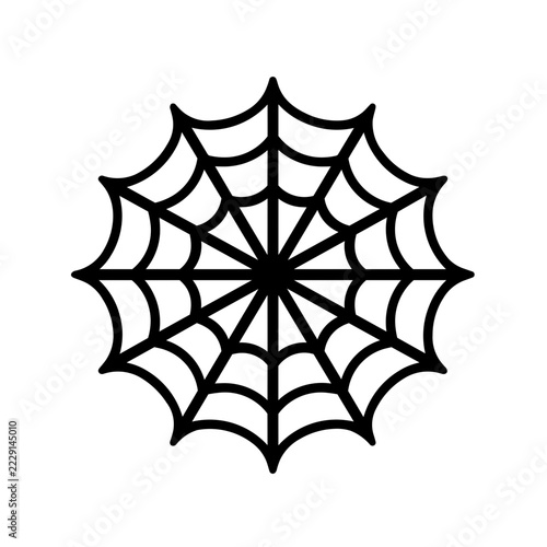 Minimalist spider web Halloween vector icon