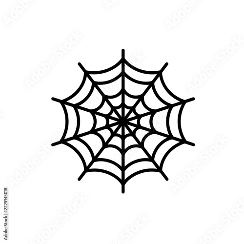 Minimalist spider web Halloween vector icon