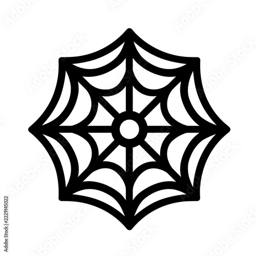 Minimalist spider web Halloween vector icon