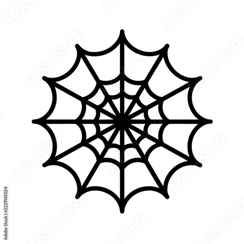 Minimalist spider web Halloween vector icon