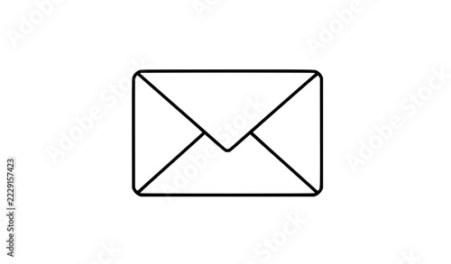 Obraz na plátně Envelope mail icon line art vector illustration for communication and messaging
