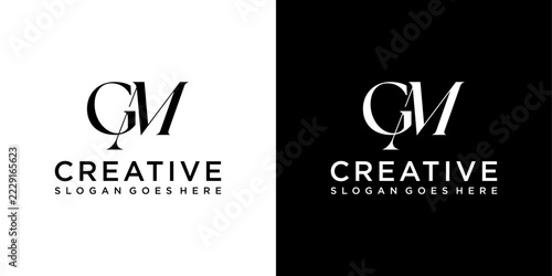 GM or MG initial letter logo design vector template