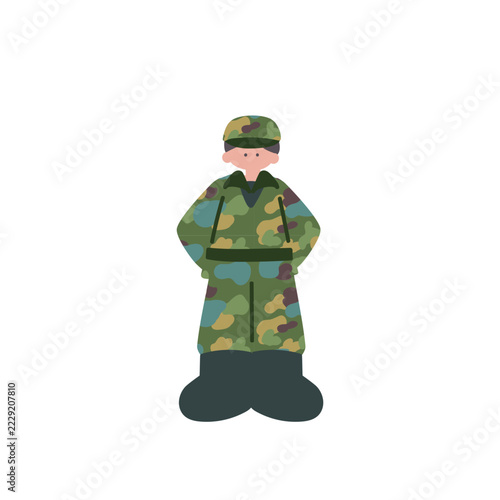 自衛隊男性手描きベクターイラスト