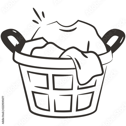 An icon design of laundry basket