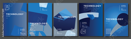 Colors surface pamphlet technology abstract geometric a4 poster. uniqueness technology, grayscale subtle, solution innovative, clean fluid vector technology background illustration