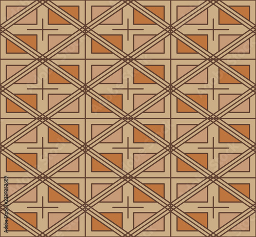 Japanese Diamond Rectangle Line Vector Seamless Pattern