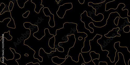 Abstract organic pattern with golden lines on a dark background