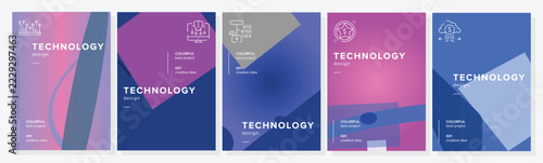 Start futurist banner technology abstract geometric a4 poster. circle calm, social template, simplicity tech, objects numbered vector technology background illustration