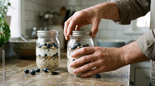 Sealing Overnight Oats Jars for an Easy Breakfast