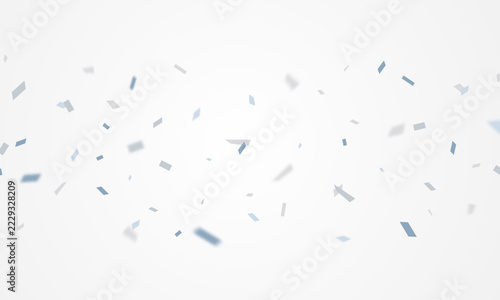 The background is adorned with silver confetti, perfect for celebrations. This beautifully designed vector image effectively conveys a festive atmosphere.
