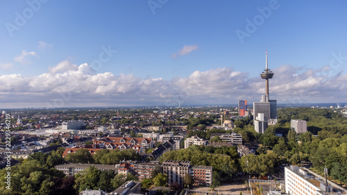 View of the city of Cologne, including the television tower, in North Rhine-Westphalia, Germany