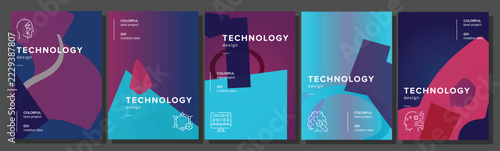 Cylinder corporate advert technology abstract geometric a4 poster. blocks transition, layer fly, visualization simplicity, exhibition luxury vector technology background illustration
