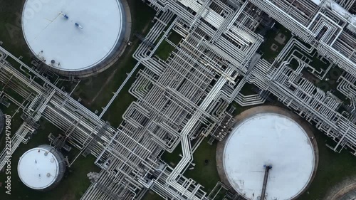 Oil and Gas refinery petrochemical plant industrial, Aerial view oil refinery, Refinery plant, Refinery factory.