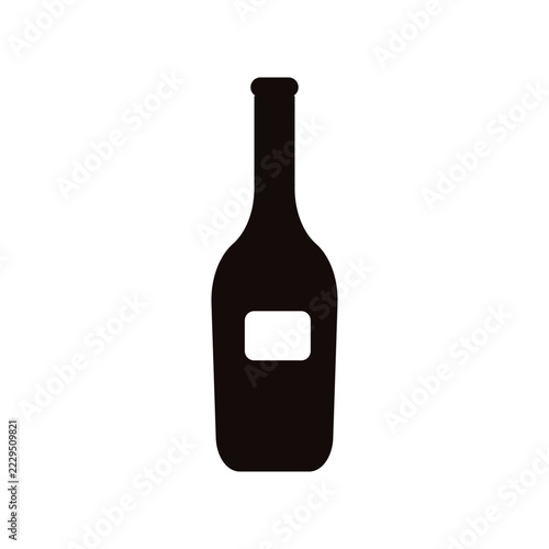 Wine Bottle Black Silhouette Icon