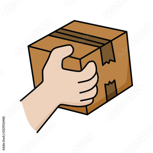 hands holding a brown cardboard box