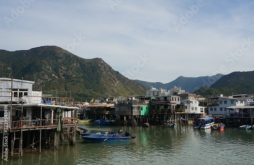 fishing boats in Tai O, lantau island, hong kong