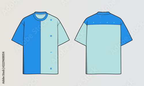 Modern Cut and Sew T-Shirt Collection with Panel Patterns and Graphic Designs