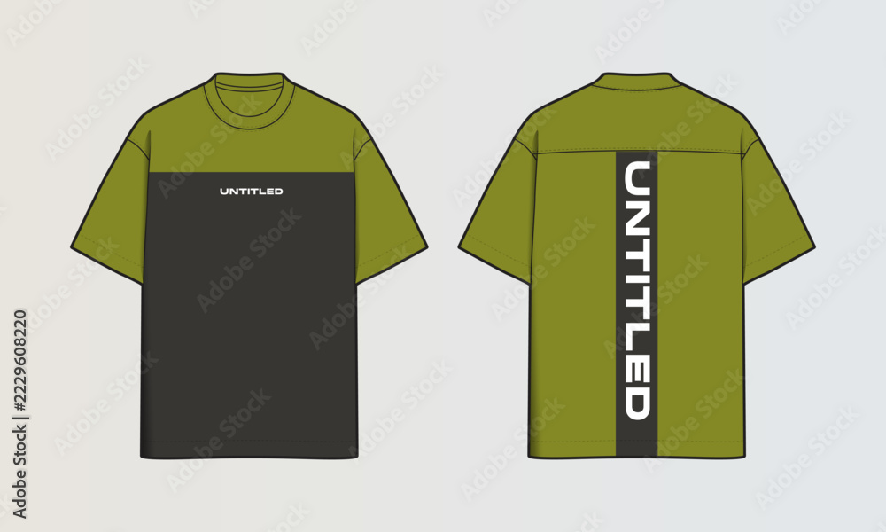 Naklejka premium Modern Cut and Sew T-Shirt Collection with Panel Patterns and Graphic Designs