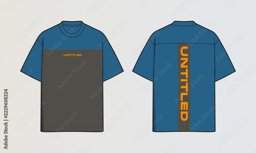 Naklejka premium Modern Cut and Sew T-Shirt Collection with Panel Patterns and Graphic Designs
