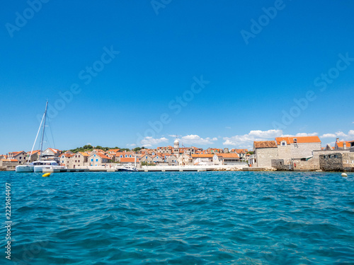 Island Prvic in Croatia, Dalmatia near Sibenik and Vodice with its old architecture and waterfront.