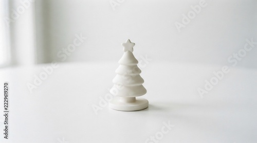 Minimalist White Ceramic Christmas Tree Decor.