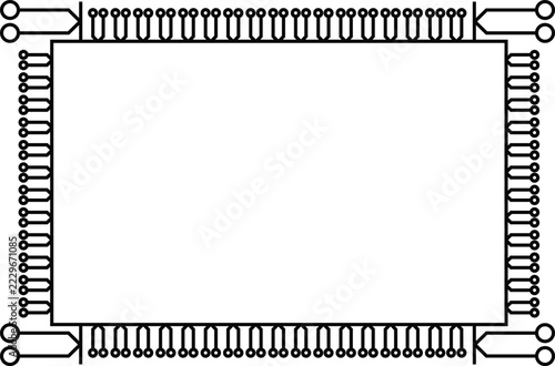 Microchip Circuit Board Frame - Modern Digital Technology Design