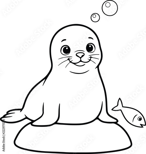 Cute Baby Seal Coloring Page
