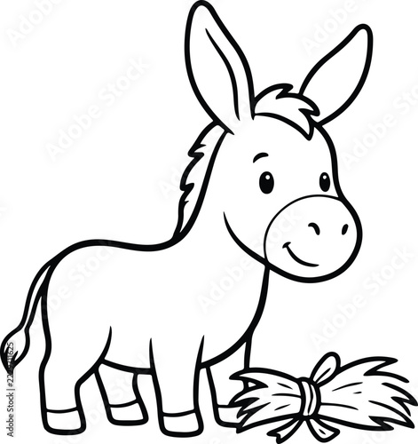 Cute Baby Donkey Coloring Page