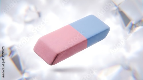 eraser pink & blue