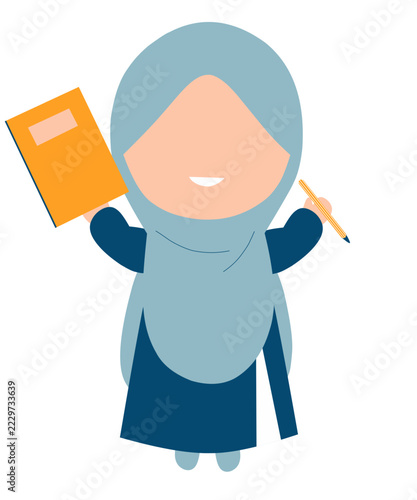 Student holding book and pencil