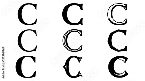 Black letter C symbols arranged in grid pattern