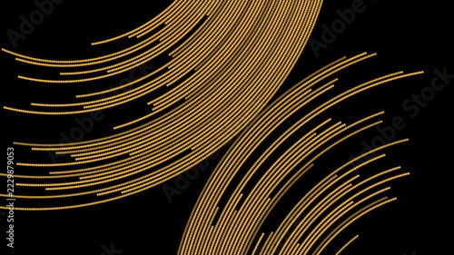 Orange dotted wavy lines on black abstract background. Minimal geometric motion design. Seamless loop. Video animation Ultra HD 4K 3840x2160