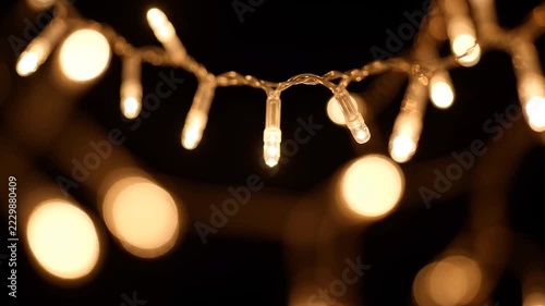 Glowing Fairy Lights Twinkling Festive Holiday Ambient Background Loop