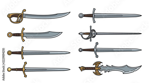 Fotografie Collection of Diverse Medieval and Fantasy Swords