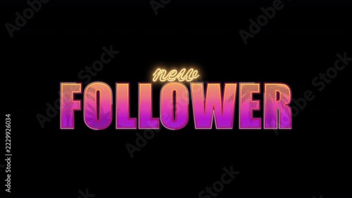 Miami 80s New Follower Stream Alert on Transparent Background
