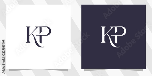 letter kp pk logo design
