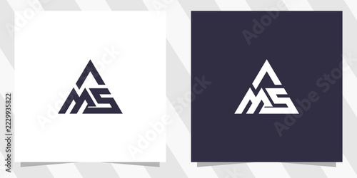 letter ms sm logo design