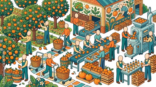 Vibrant Farmers Market Scene with Fresh Produce and Shoppers 1.
