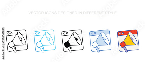 Advertising icon design with white background stock illustration